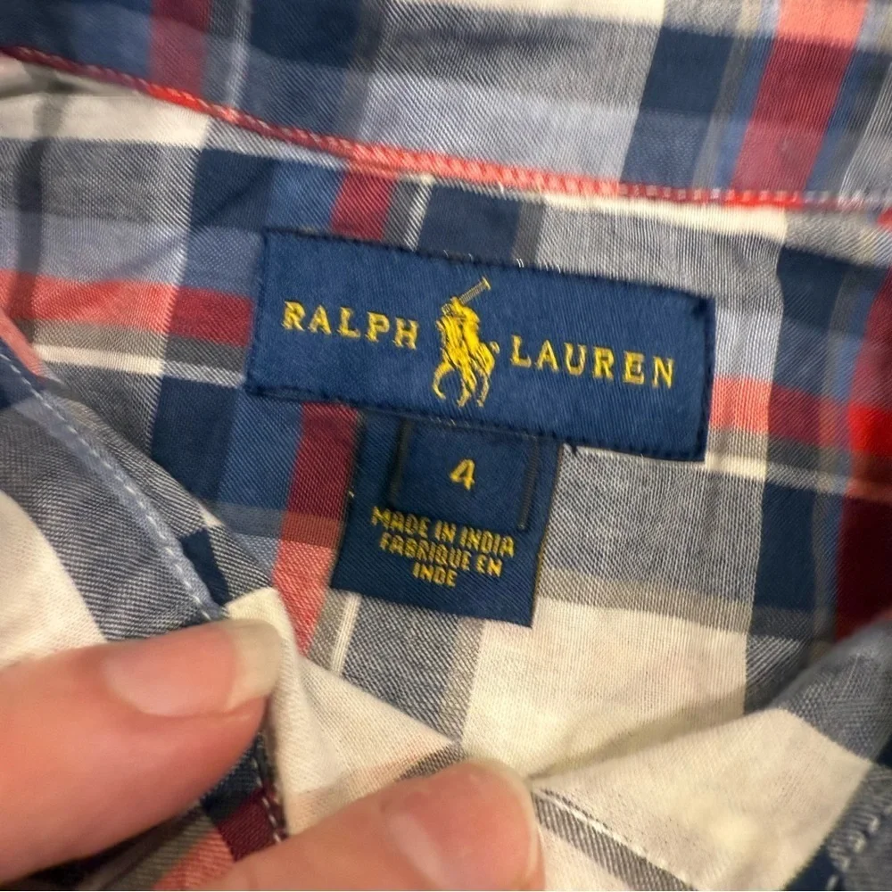 Ralph Lauren Lot Of 3 Shirts 2 Button Down Shirts 1 Big Pony Polo Shirt Size 4